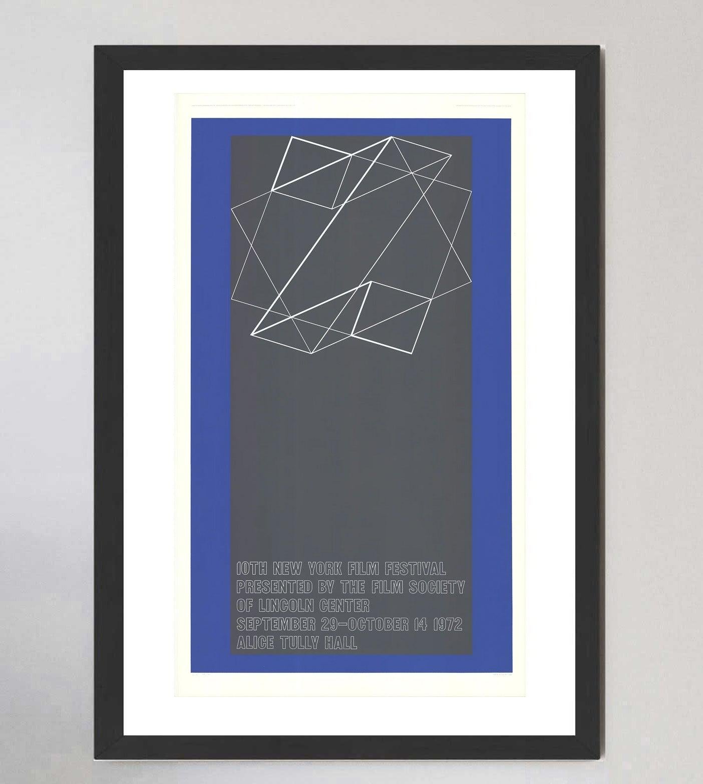 Late 20th Century 1972 10th New York Film Festival - Josef Albers Signed Original Vintage Poster For Sale