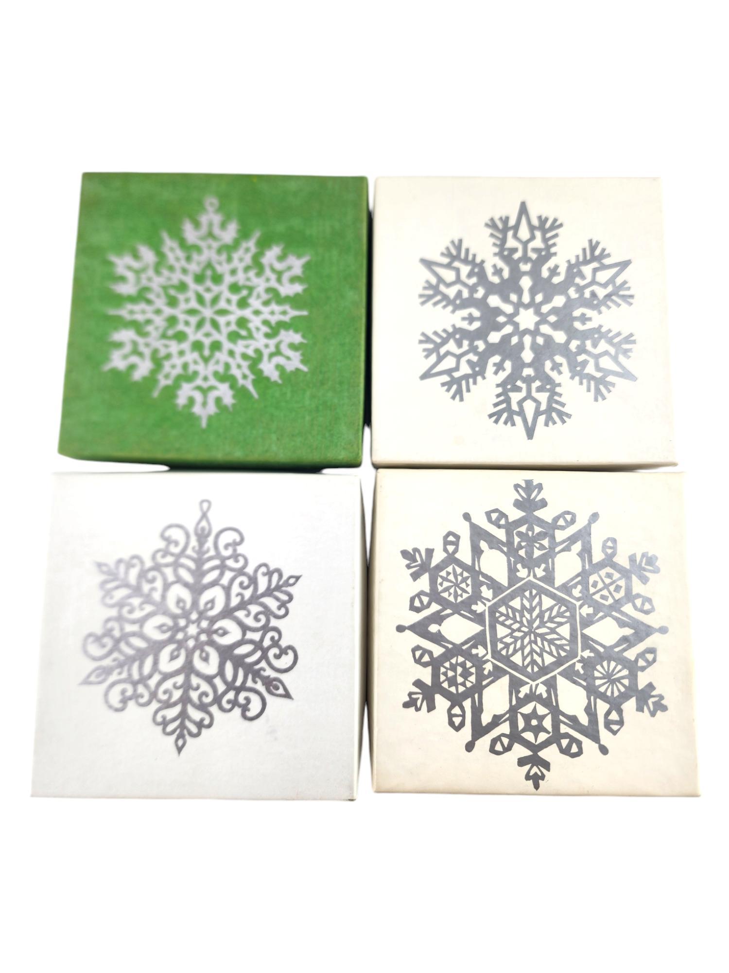 1972-1980 Lot of 9 MMA Sterling Silver Snowflake Ornaments #18723 3