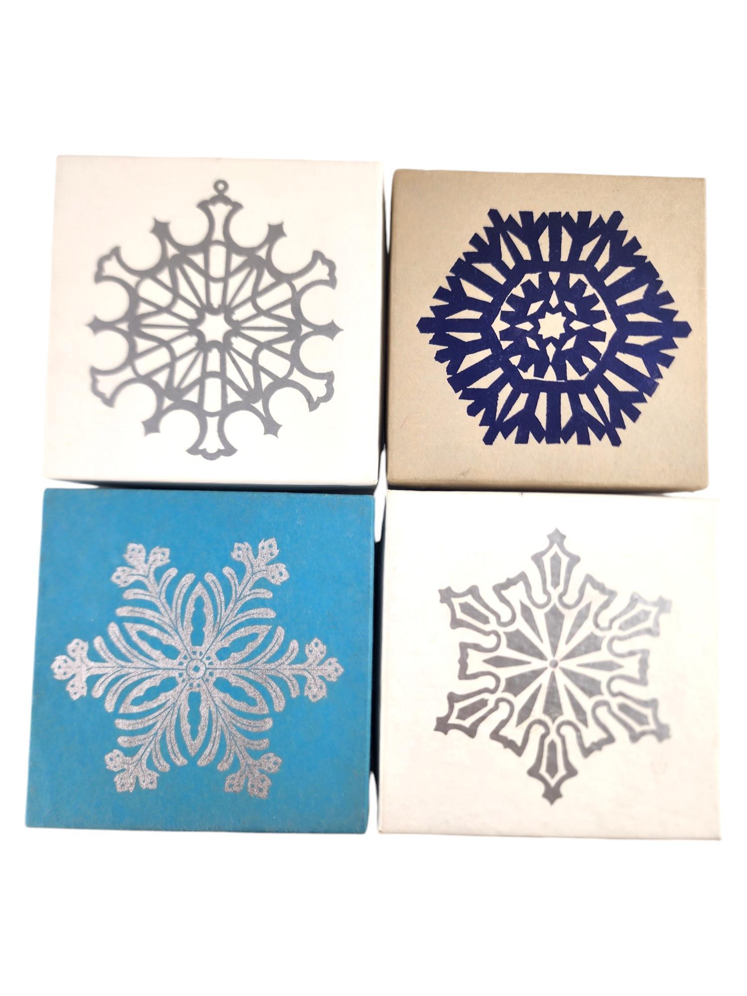 1972-1980 Lot of 9 MMA Sterling Silver Snowflake Ornaments #18723 4