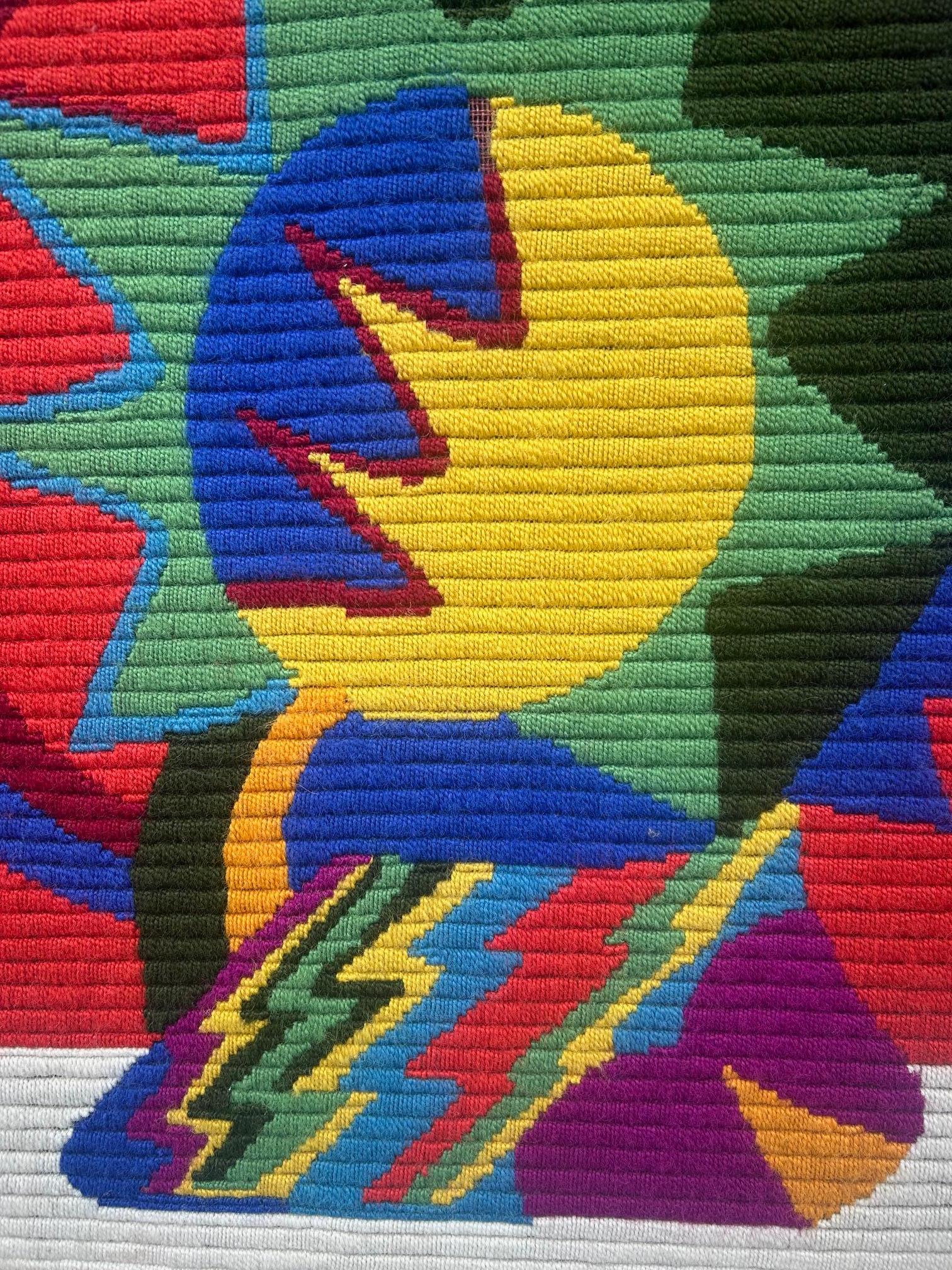 Shaker 1972 abstract tapestry by Mariano Hernandez For Sale