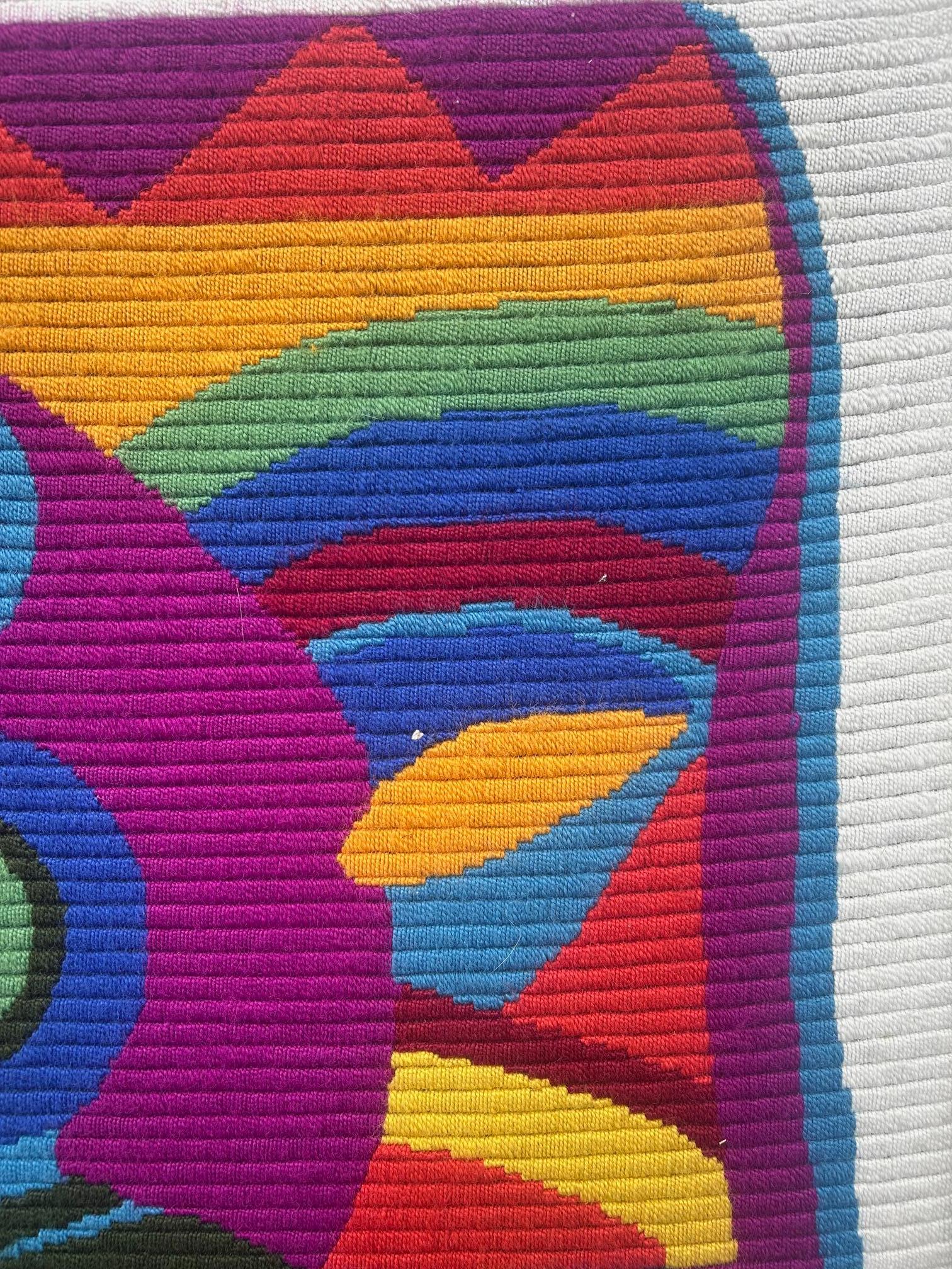 Hand-Knotted 1972 abstract tapestry by Mariano Hernandez For Sale