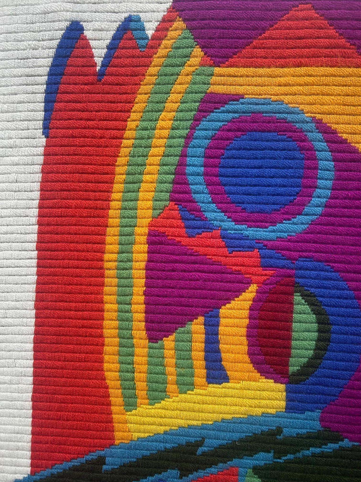 1972 abstract tapestry by Mariano Hernandez In Good Condition For Sale In Brooklyn, NY