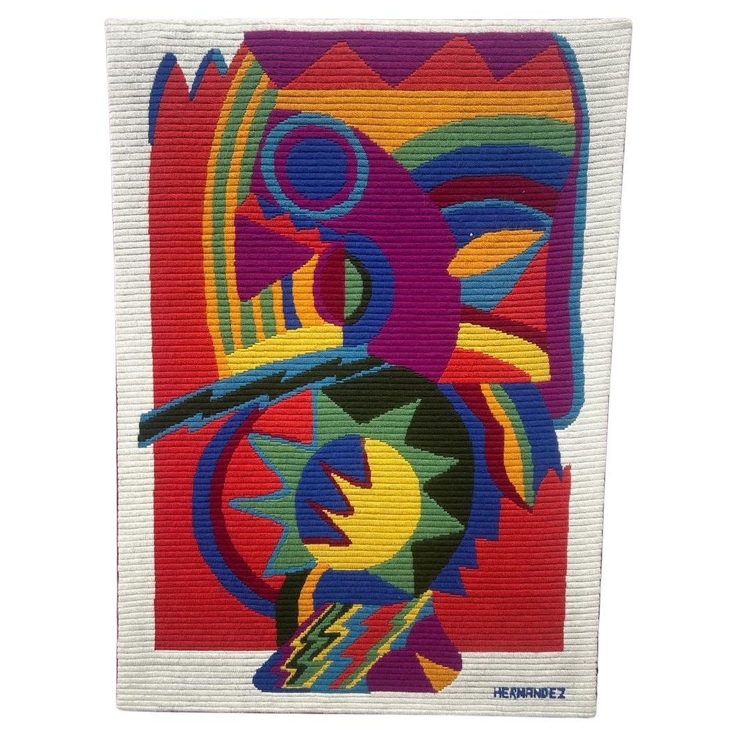 1972 abstract tapestry by Mariano Hernandez