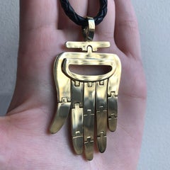 1972 Aldo Cipullo Gold Articulated Hamsa Pendant