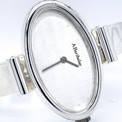 1972 Alexis Barthelay Hand-Wound Movement Elliptical Sterling Silver Watch