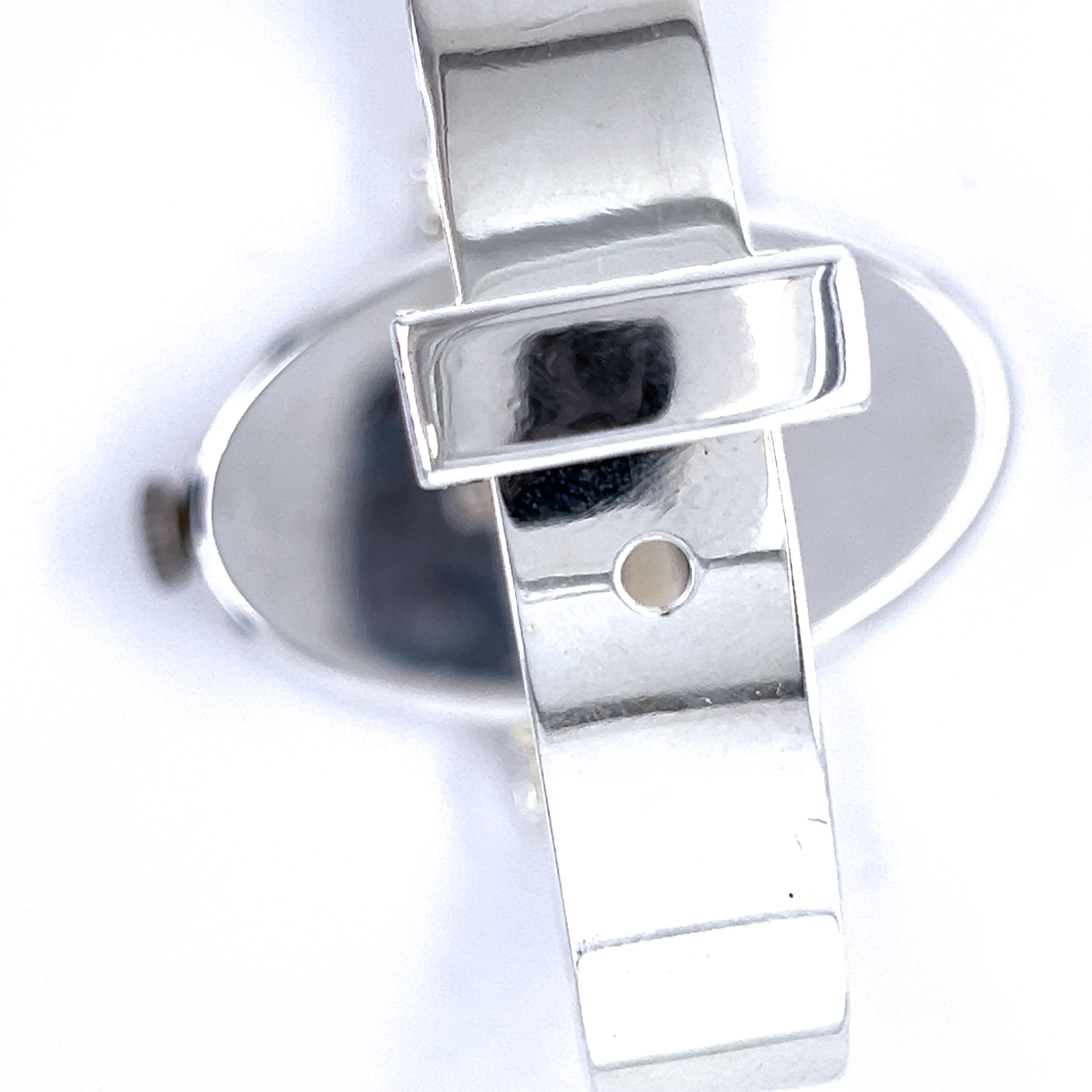 Women's 1972 Alexis Barthelay Hand-Wound Movement Elliptical Sterling Silver Watch For Sale