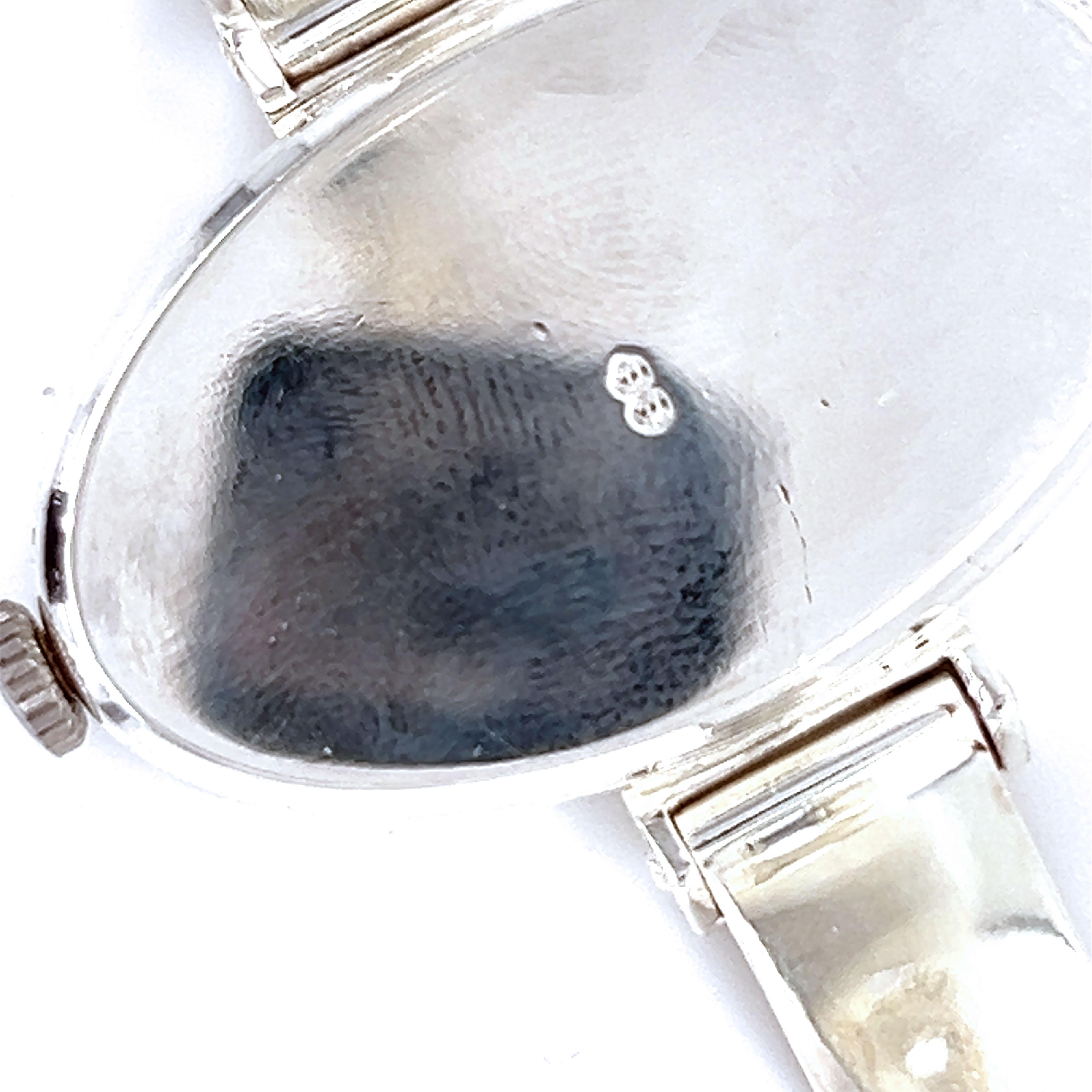 1972 Alexis Barthelay Hand-Wound Movement Elliptical Sterling Silver Watch For Sale 2