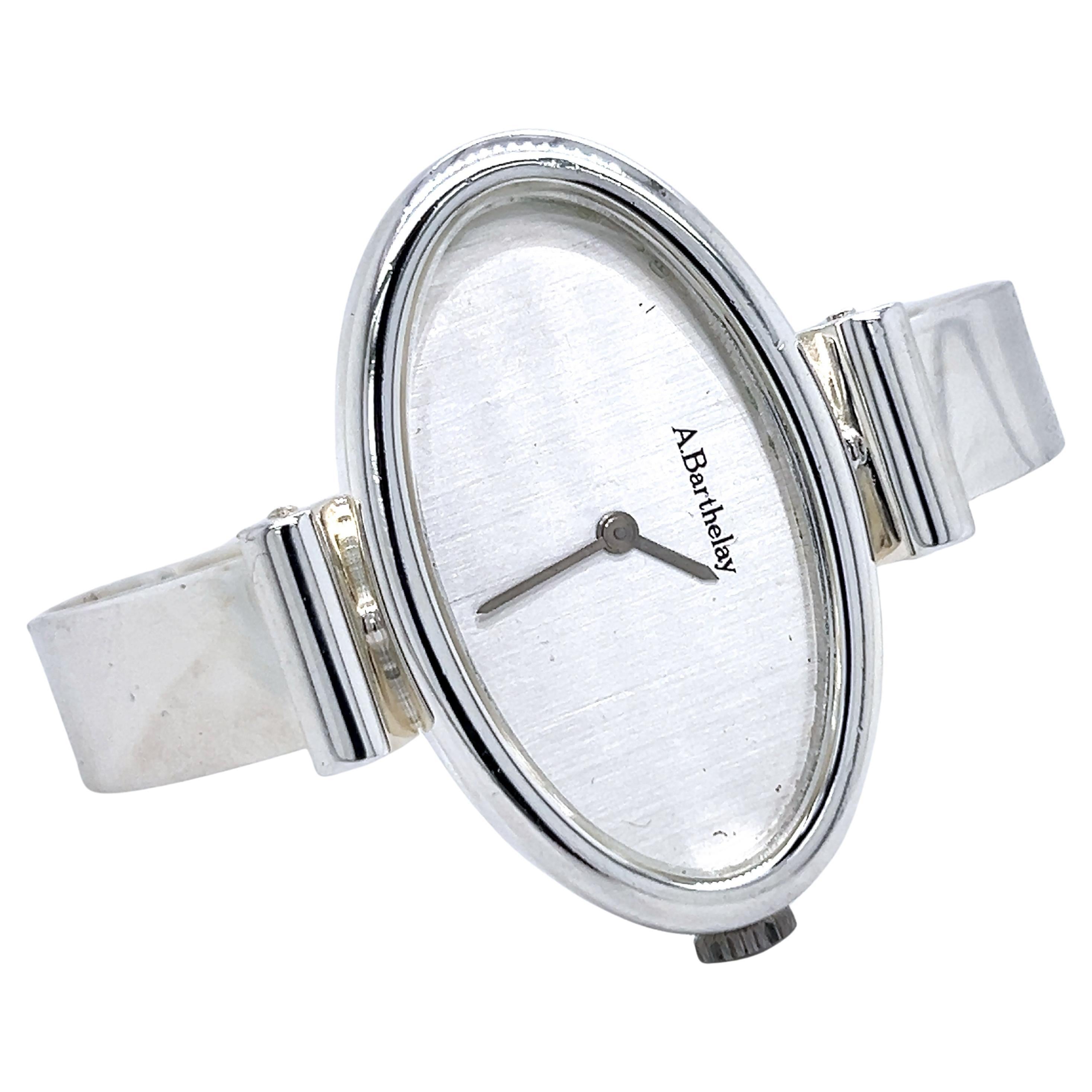 1972 Alexis Barthelay Movimento a carica manuale Orologio ellittico A. Silver in vendita