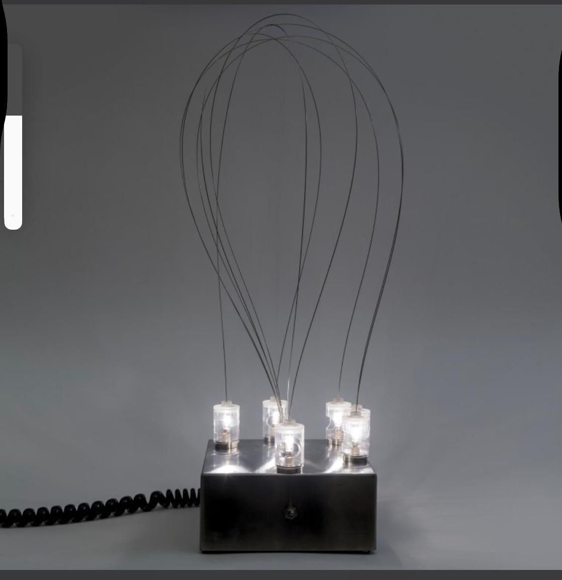 Mid-Century moderno 1972 ARDITI BT2 Lampada da tavolo in acciaio, luci mobili magnetiche di Sormani Italia in vendita