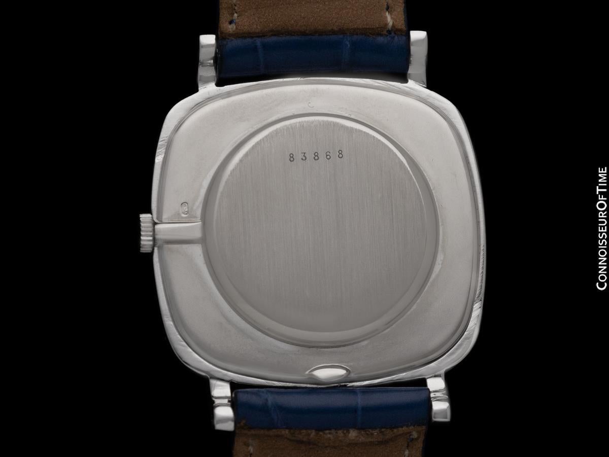 1972 Audemars Piguet Vintage Mens Full Size TV Shaped Dress Watch 18K White Gold For Sale 2