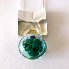 1972 Bjorn Weckstrom Lapponia Finland Sterling Silver Acrylic Big Drop Necklace