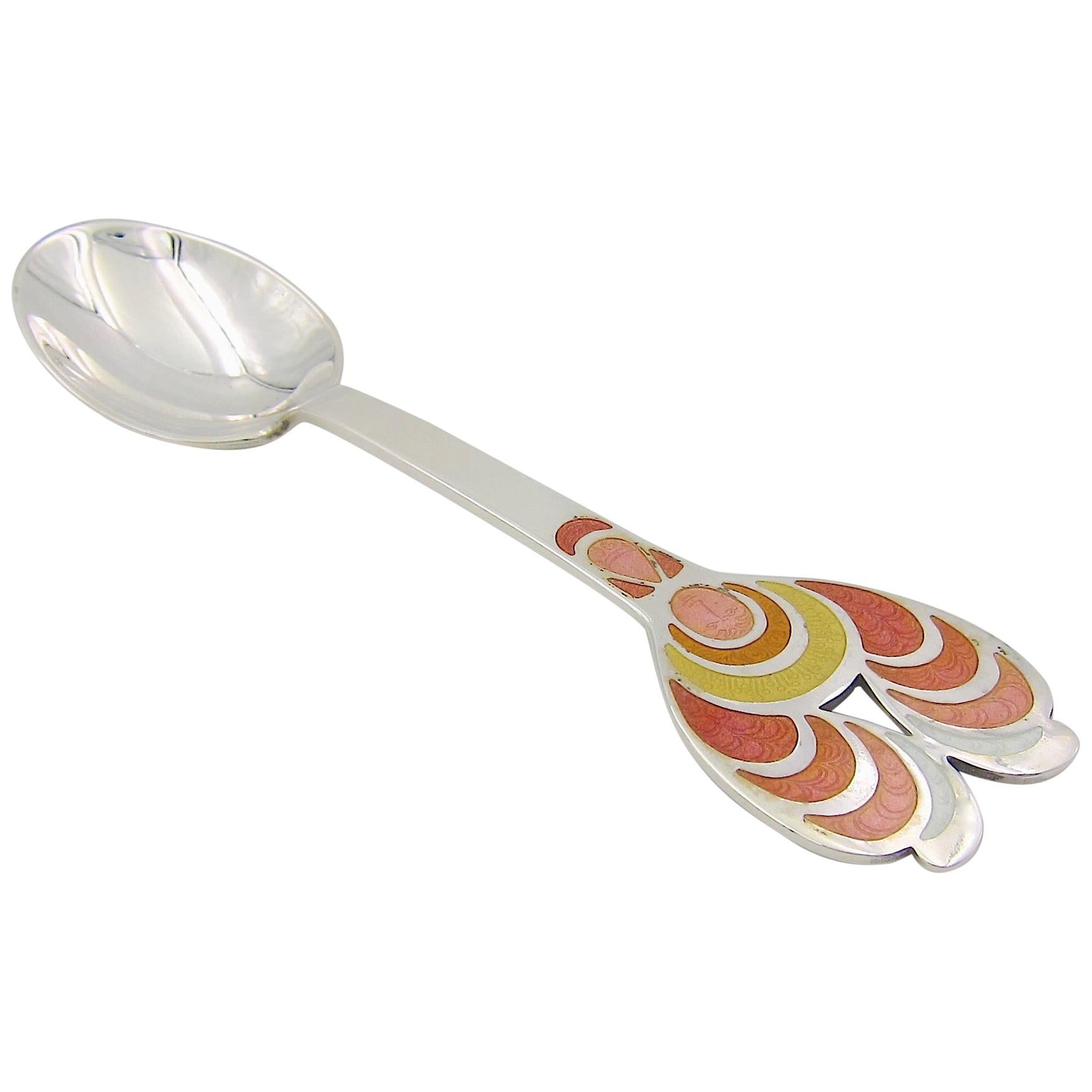 1972 Bjorn Wiinblad for Anton Michelsen Silver and Enamel Christmas Spoon