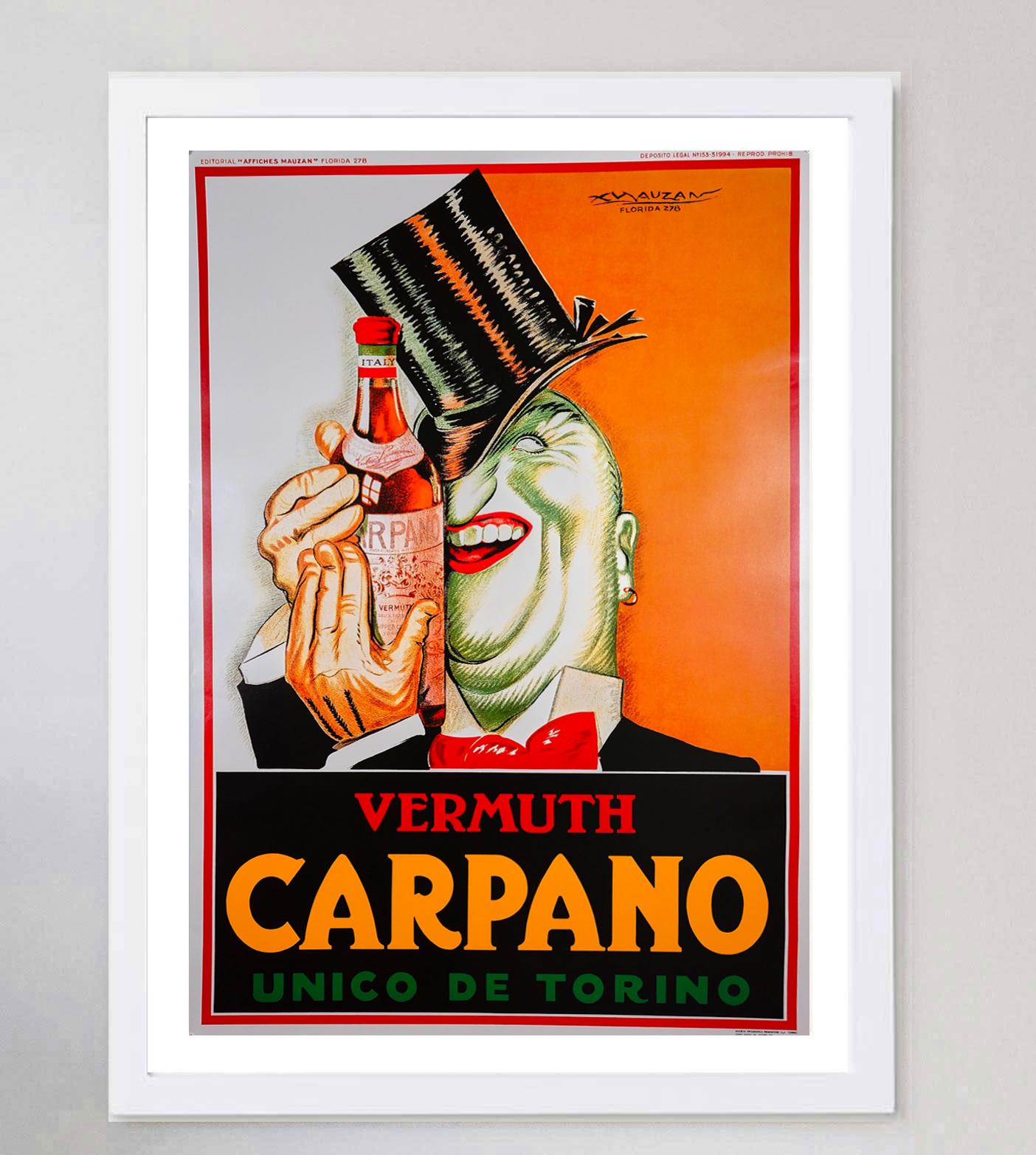 Fin du 20e siècle Affiche vintage originale de Carpano, 1972 en vente