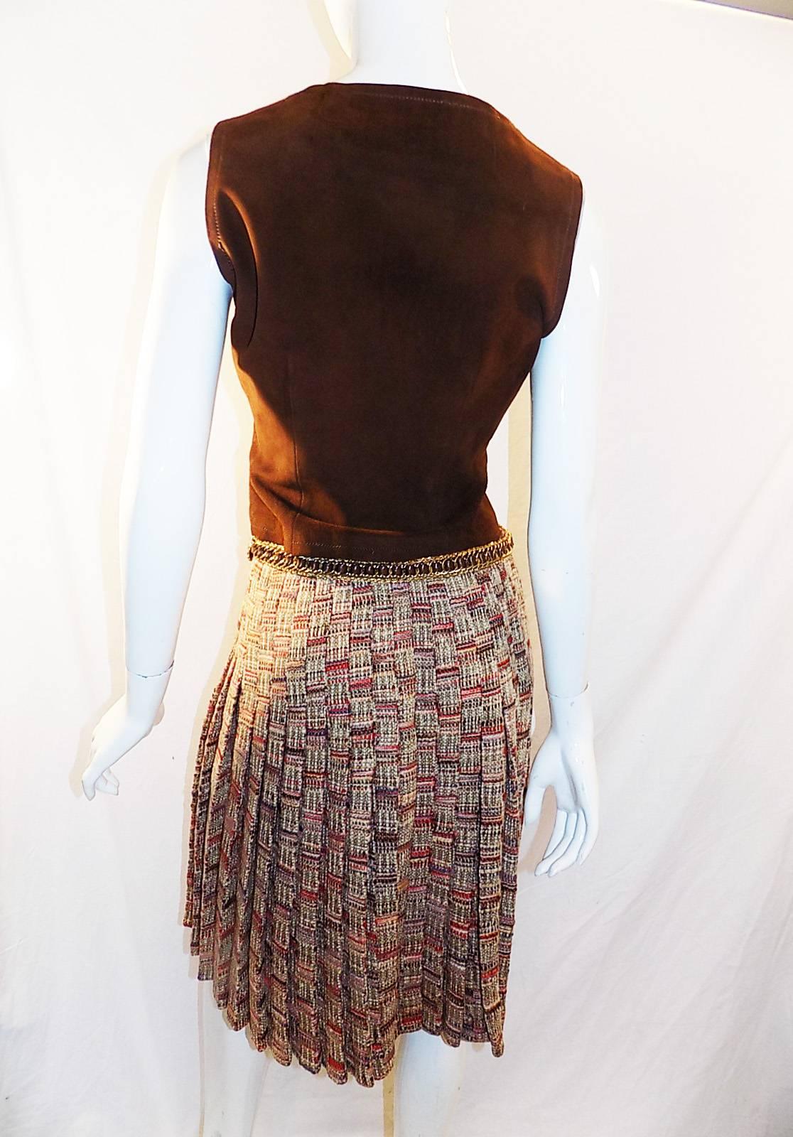 Chanel Haute Couture 4 piece suit with belt from Chanel Paris boutique, 1972  For Sale 3