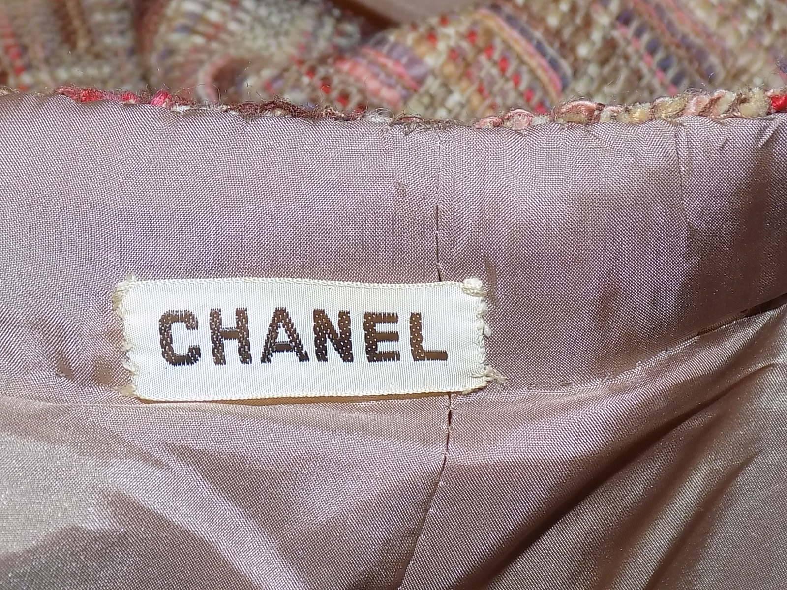 Chanel Haute Couture 4 piece suit with belt from Chanel Paris boutique, 1972  For Sale 9