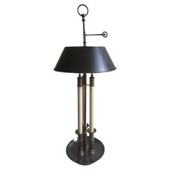 Retro 1972 Chapman patinated Metal Bouillotte Lamp with Tole Shade