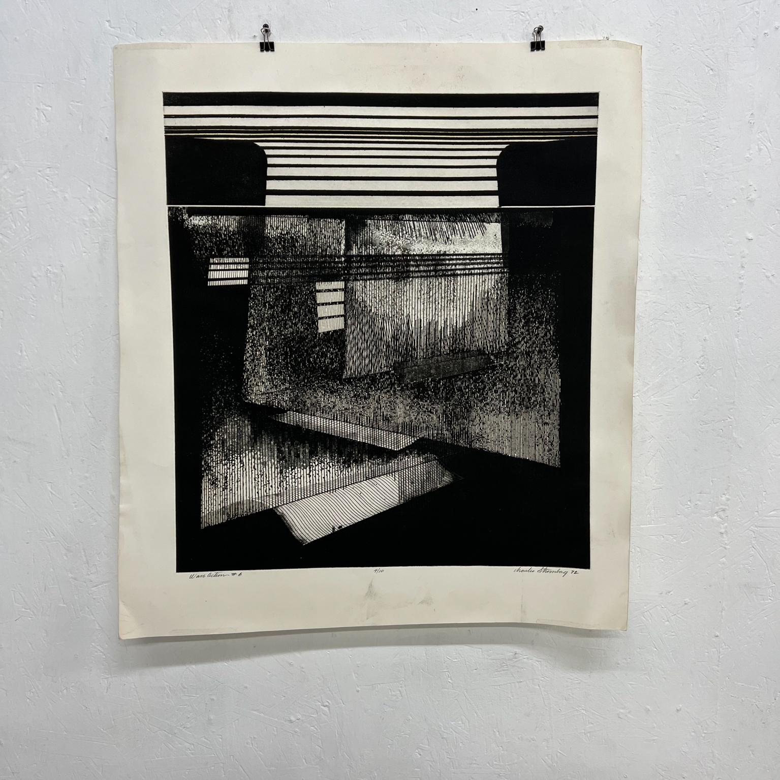 gravure sur bois de Charles Stromberg datant de 1972 et intitulée 