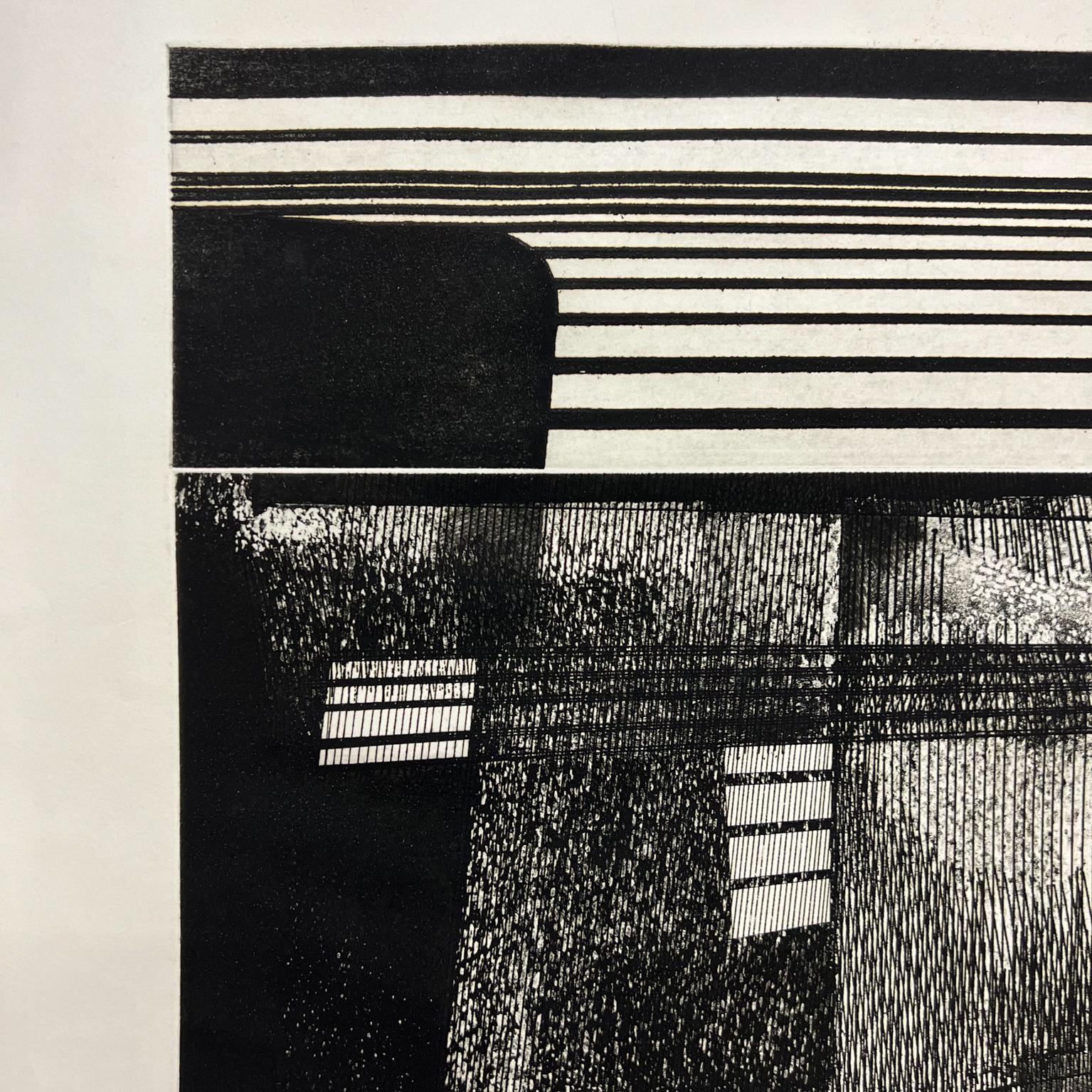 Mid-Century Modern Impression en bois intitulée Wave Action #6 de Charles Stromberg, 1972 en vente