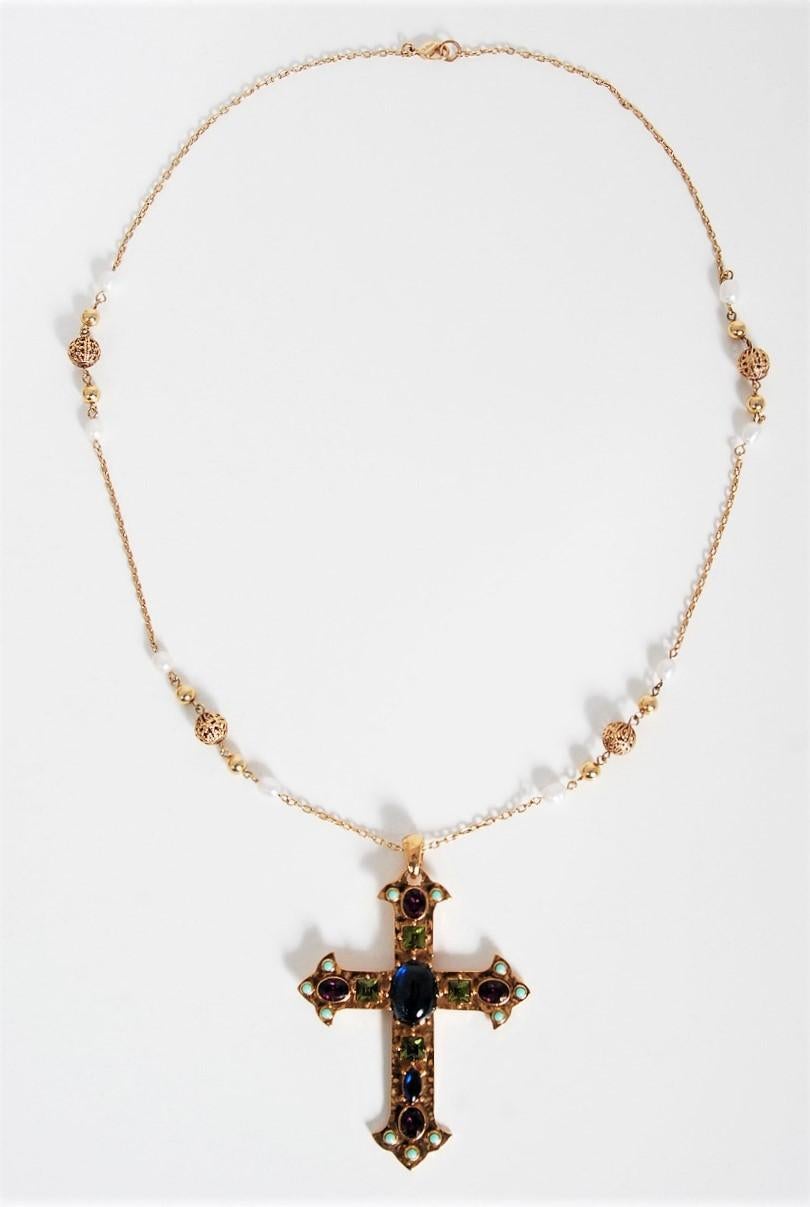 christian dior cross necklace