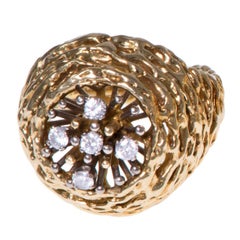 David Thomas for Prestige Jewellers Diamond and 18k Gold Ring 1972