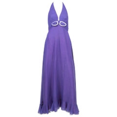 Robe en coton violet Columbo The Greenhouse Jungle Season 2 d'Elliette Lewis des années 1972