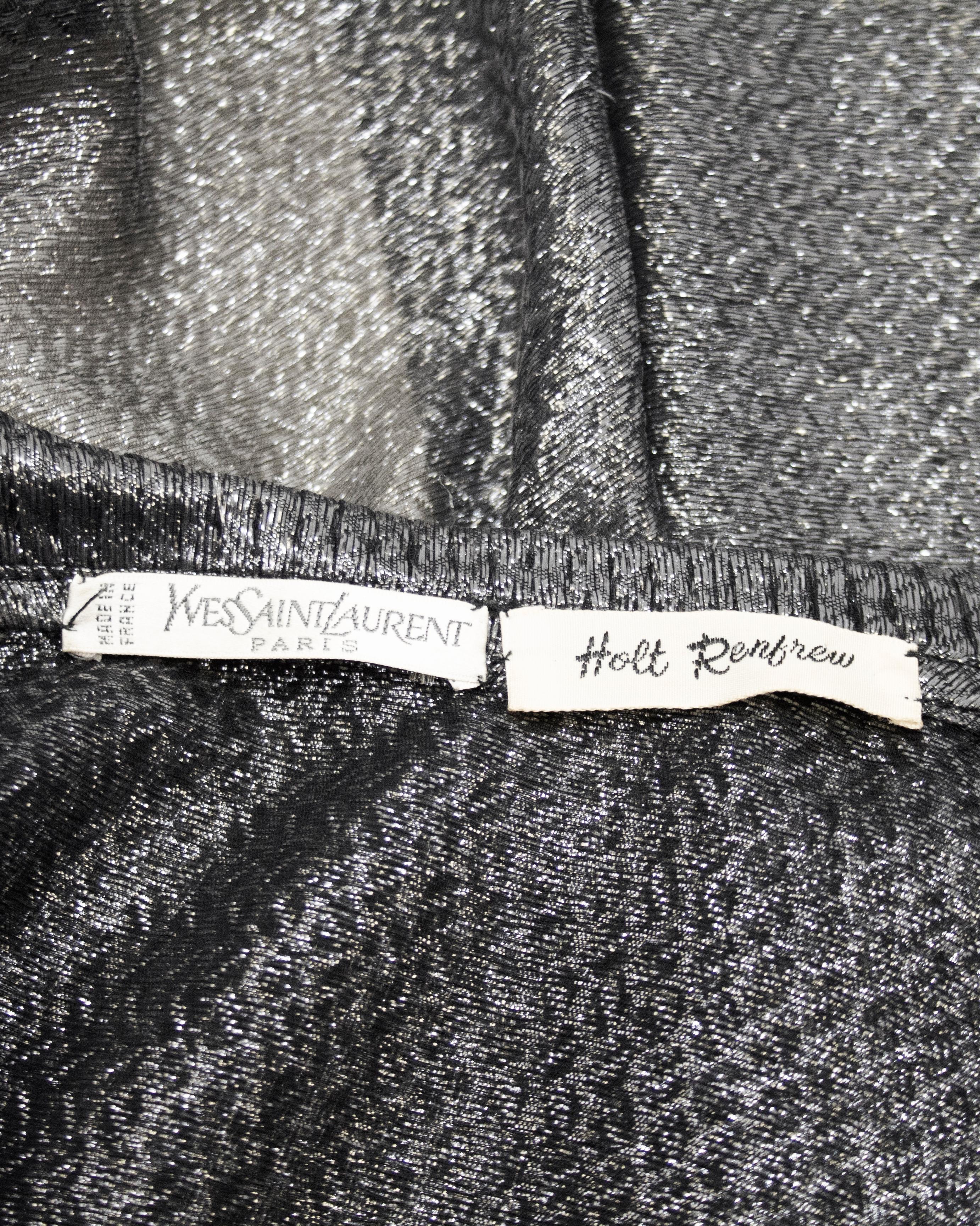 1972 Yves Saint Laurent Rive Gauche Wrap Top in lurex Autunno/Inverno in vendita 1