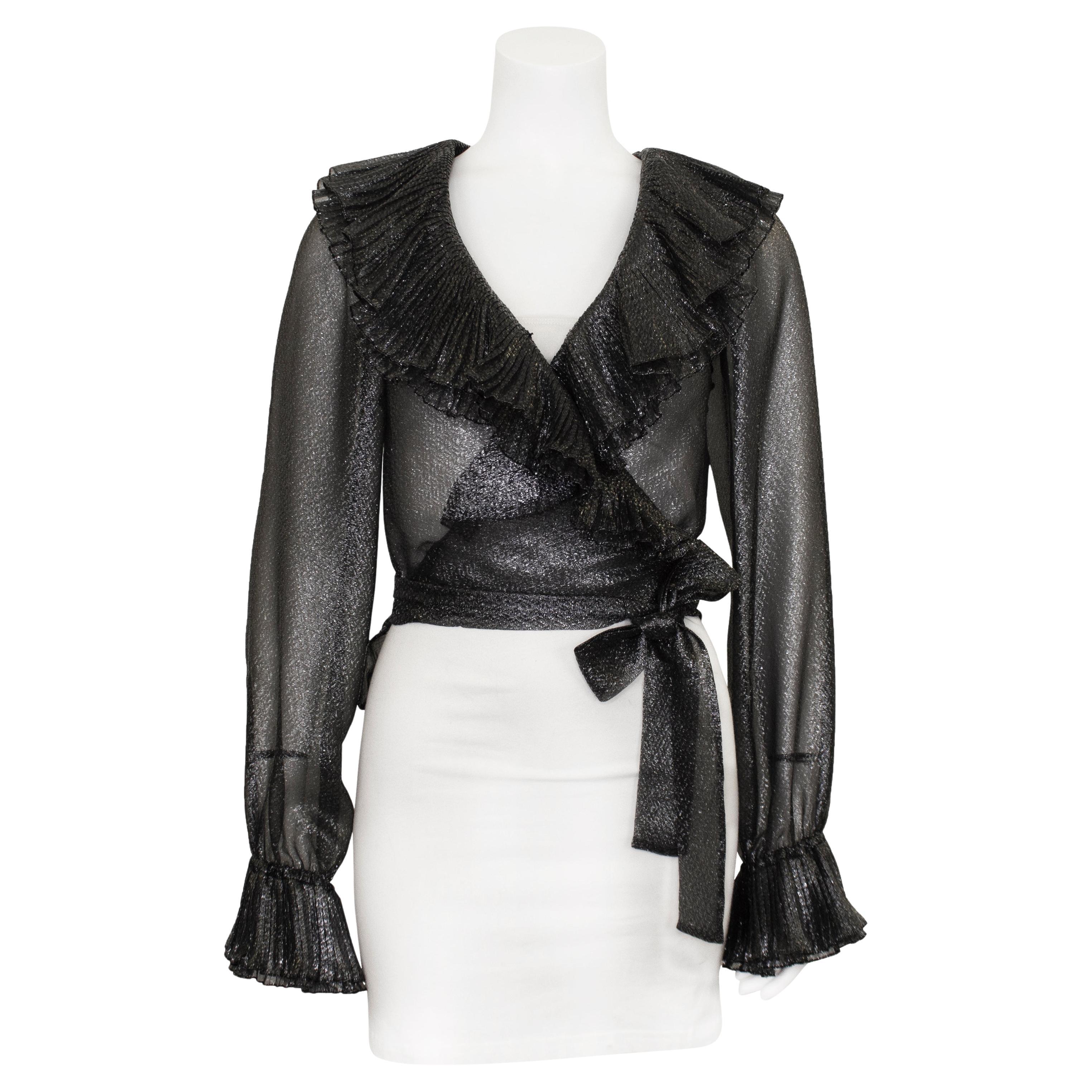 1972 Fall/Winter Yves Saint Laurent Rive Gauche Lurex Wrap Top