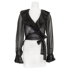 1972 Herbst/Winter Yves Saint Laurent Rive Gauche Lurex-Wickeltop