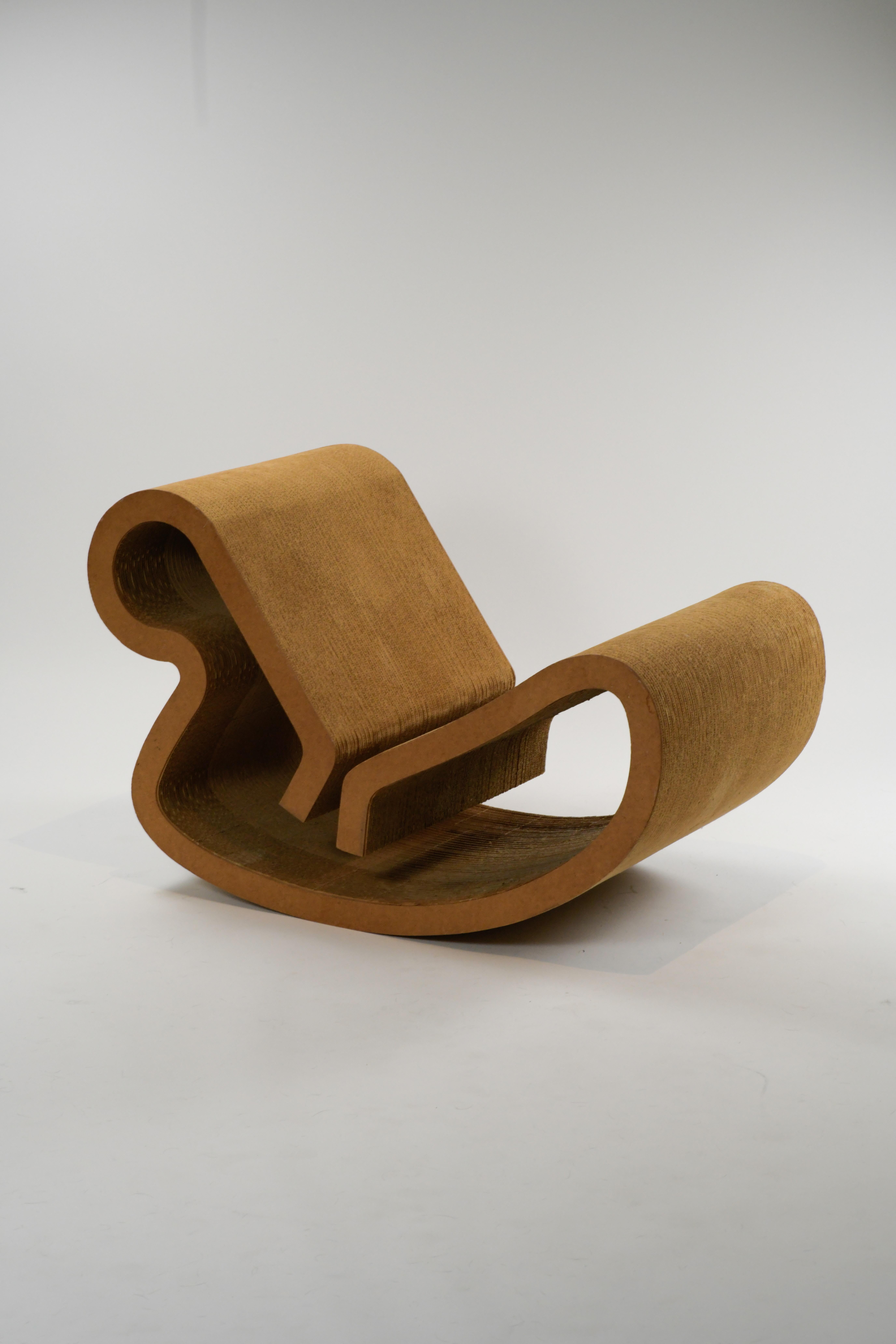 1972 Frank Gehry 'Contour' Rocking Lounge Chair by Easy Edges Inc.  In Good Condition For Sale In Los Angeles, CA