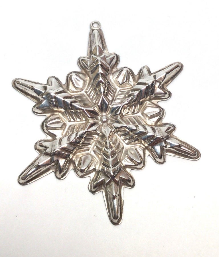 1972 Gorham Sterling Silver Snowflake Christmas Ornament at 1stDibs