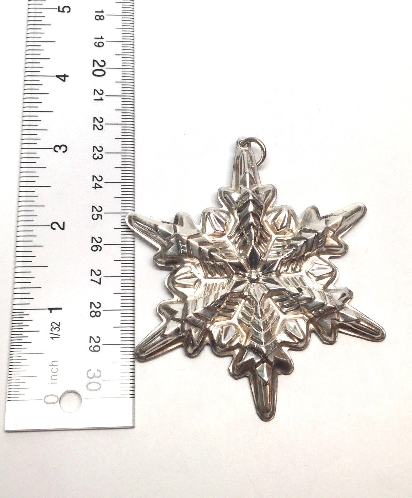 Late 20th Century 1972 Gorham Sterling Silver Snowflake Christmas Ornament