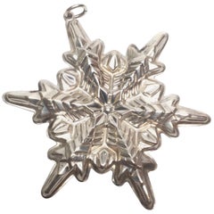 Vintage 1972 Gorham Sterling Silver Snowflake Christmas Ornament