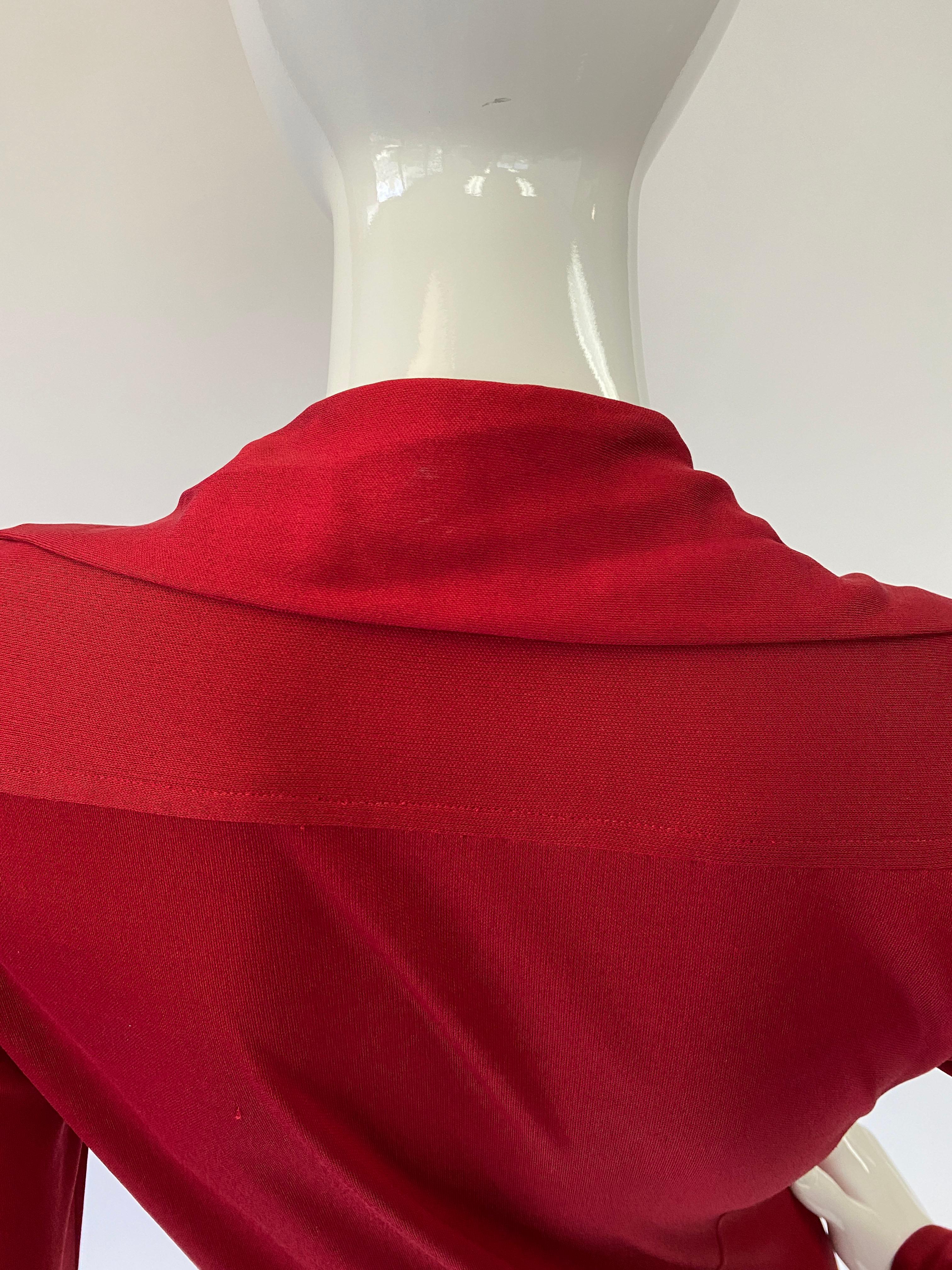 1972 Halston Red Jersey Knit Maxi Dress  For Sale 7