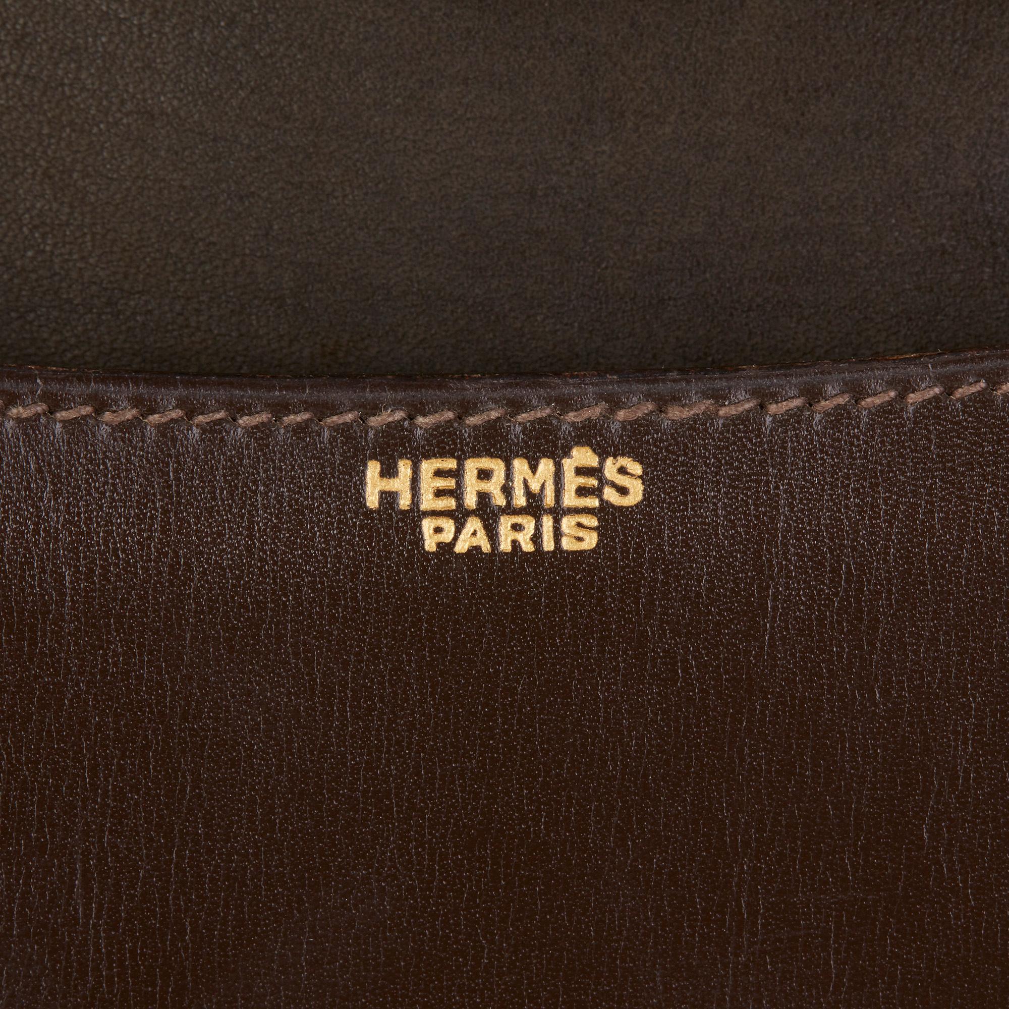 1972 Hermès Chocolate Brown Box Calf Leather Vintage Constance 23 3