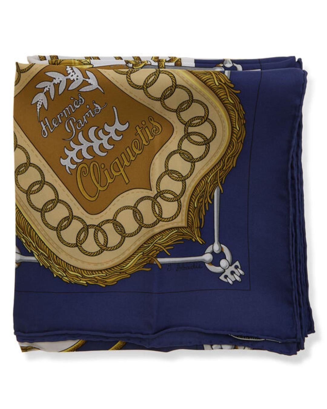 1972 Sciarpa Hermès Navy 