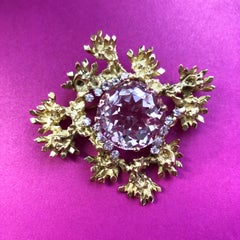 John Donald Morganite, Diamond and Gold Brooch 1972