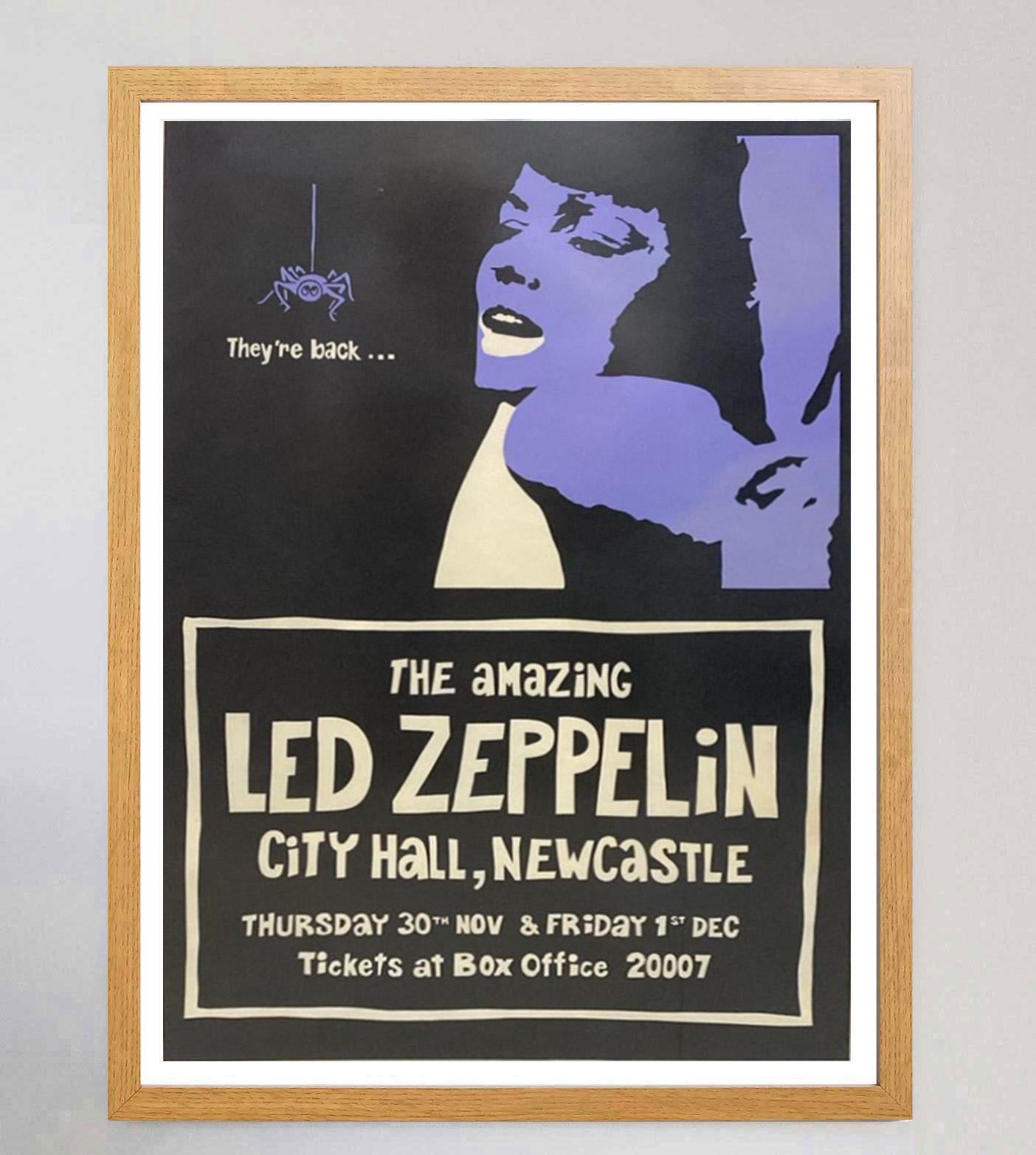 British 1972 Led Zeppelin - City Hall Newcastle Original Vintage Poster