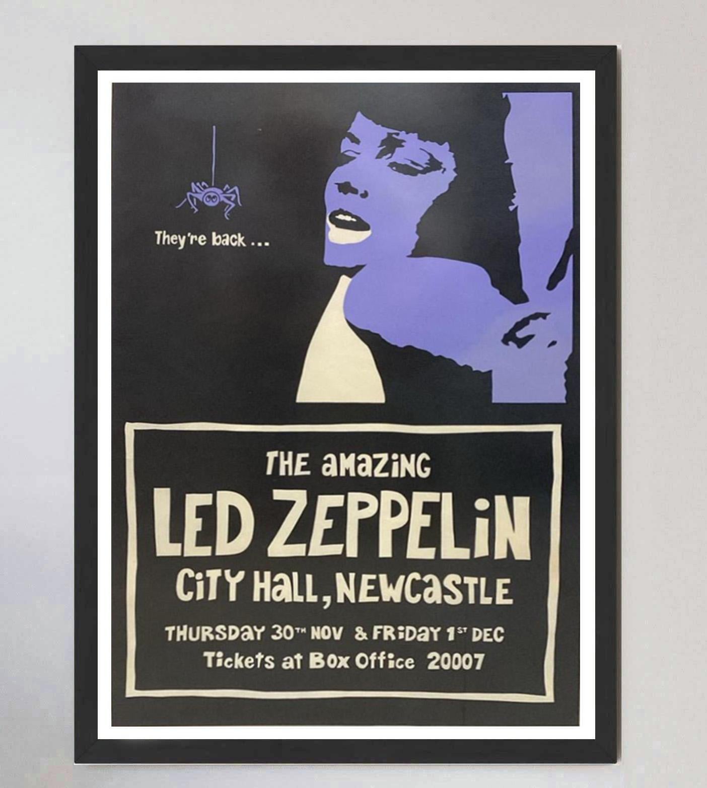 Late 20th Century 1972 Led Zeppelin - City Hall Newcastle Original Vintage Poster