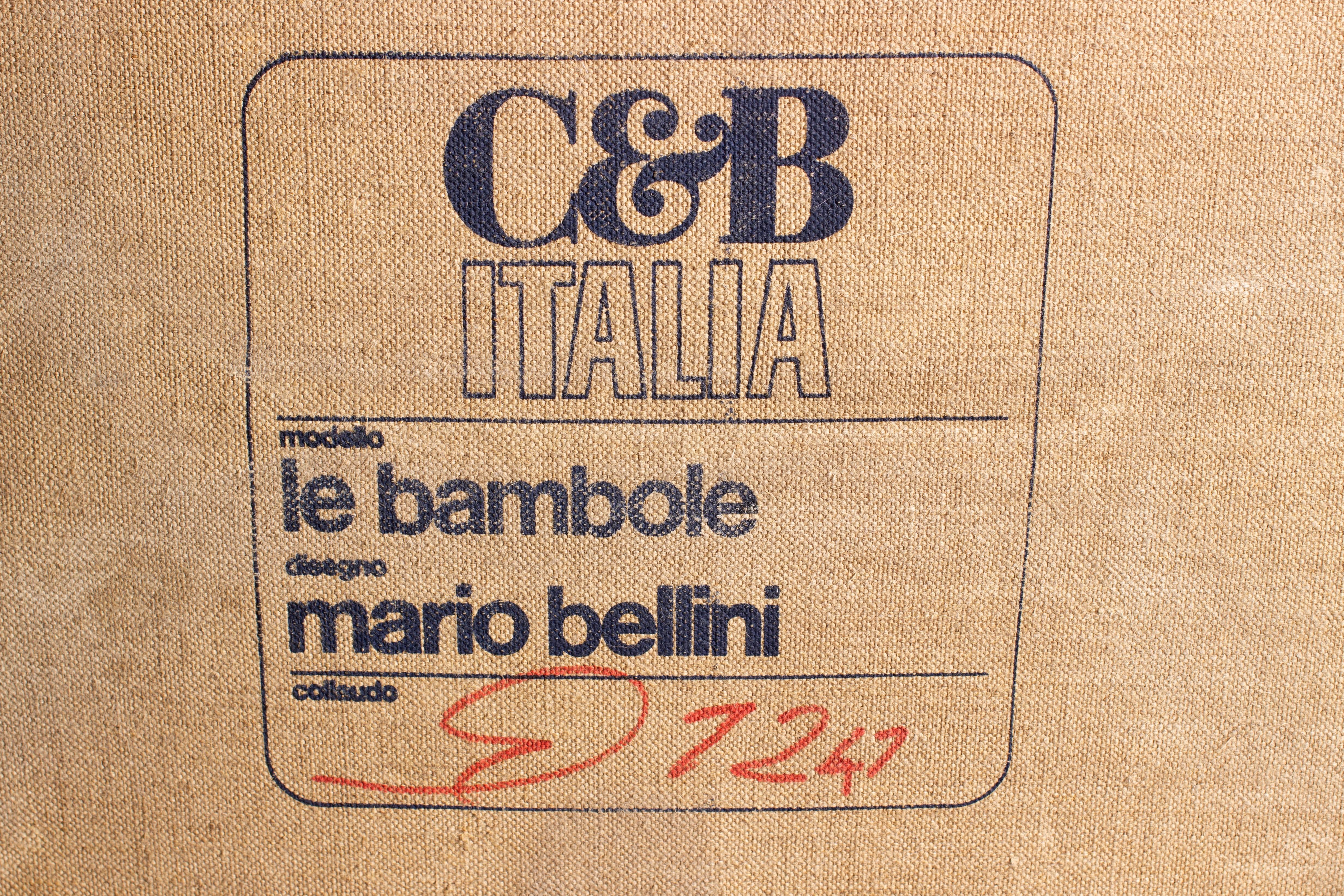 1972 Mario Bellini 4-Piece Suede Leather Bambole Sofa Set for C&B Italia 14