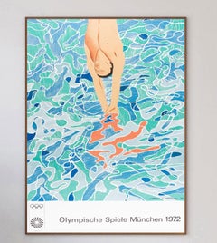 1972 Munich Olympic Games - David Hockney Original Vintage Poster