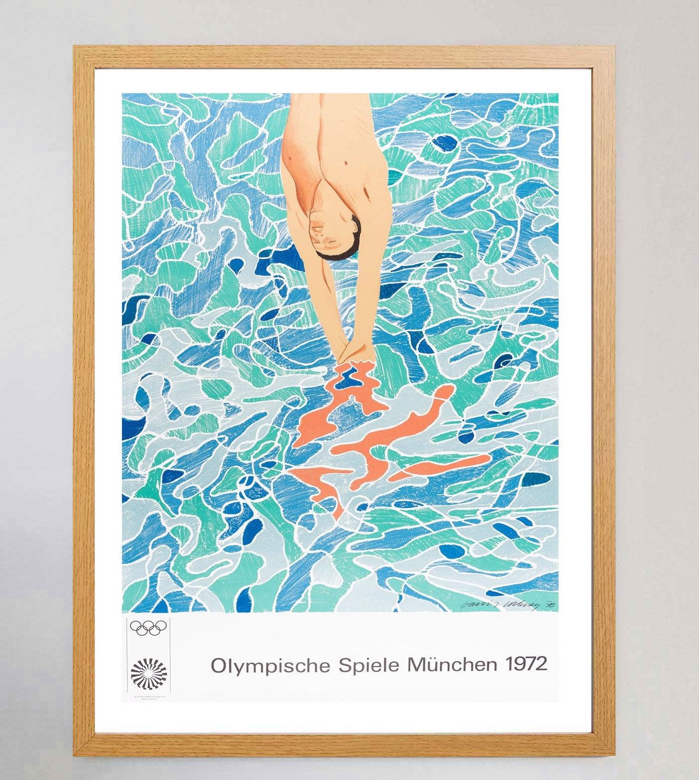German 1972 Munich Olympic Games - David Hockney Original Vintage Poster For Sale