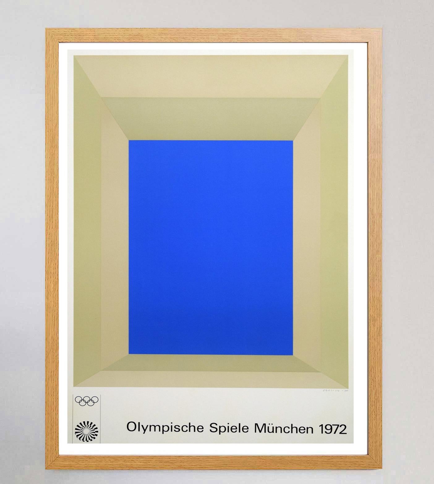 Allemand Affiche vintage originale des Jeux olympiques de Munich de 1972, Josef Albers en vente