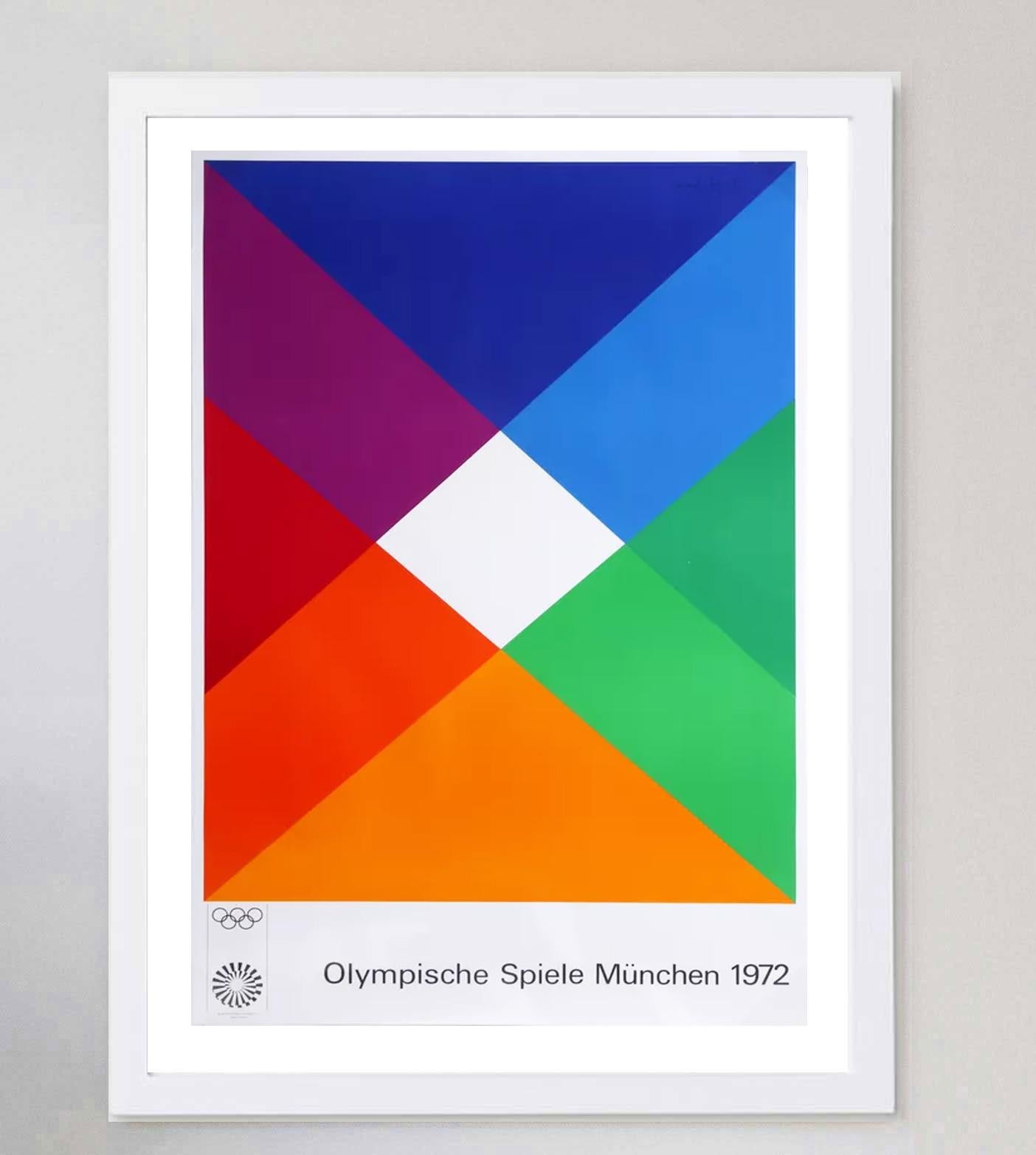 1972 Munich Olympic Games - Max Bill Original Vintage Poster In Good Condition For Sale In Winchester, GB