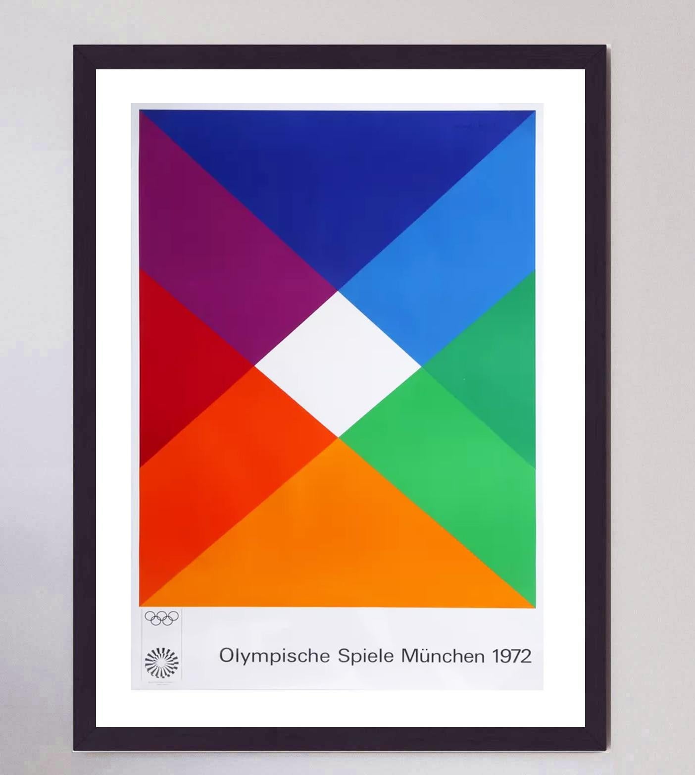 Olympische Spiele 1972 München - Max Bill Original Vintage Poster im Zustand „Gut“ im Angebot in Winchester, GB