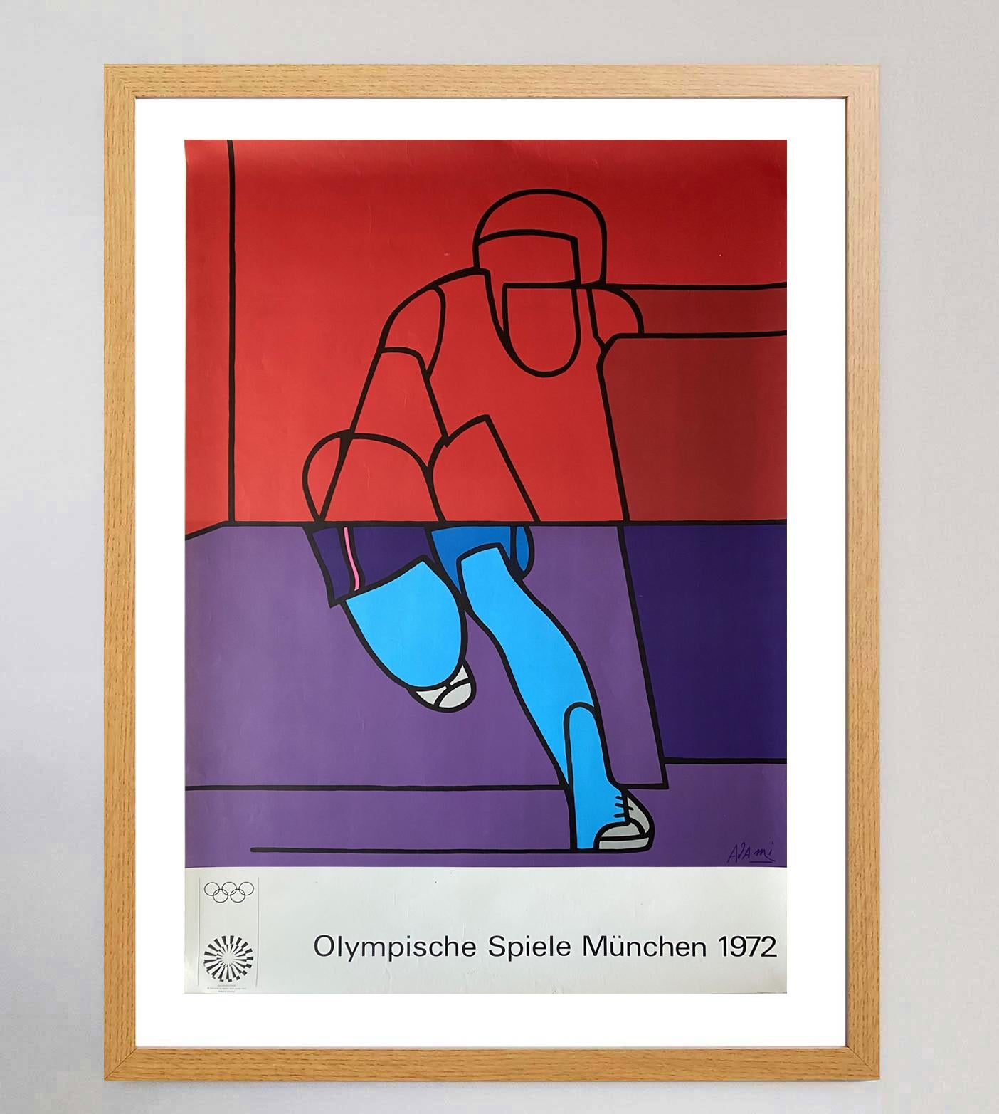 1972 Munich Olympic Games - Valerio Adami Original Vintage Poster In Good Condition For Sale In Winchester, GB