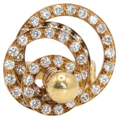 1972 Norman Teufel 18K Yellow Gold Diamond Motion Ring