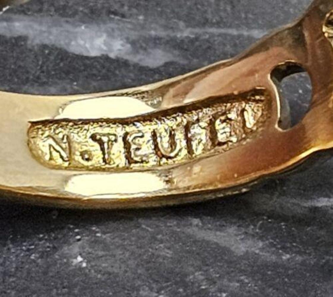 1972 Norman Teufel 3/4ct Diamant Spinner-Ring 18k Gelbgold Gr. 6,5 6