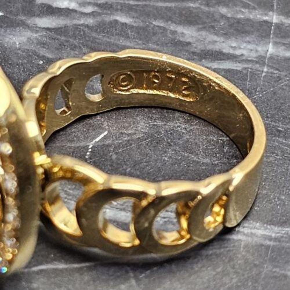 1972 Norman Teufel 3/4ct Diamant Spinner-Ring 18k Gelbgold Gr. 6,5 3