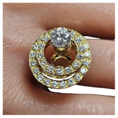 1972 Norman Teufel 3/4ct Diamant Spinner-Ring 18k Gelbgold Gr. 6,5