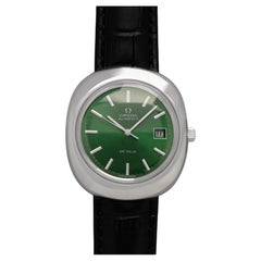 1972 Omega De Ville Vintage Mens Large Retro Automatic Watch with Emerald Green